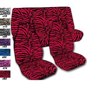 Complete set of Red Zebra seat covers for a 2011 Chevy Camaro. Side 