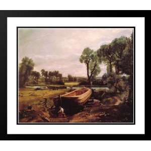 Constable, John 34x28 Framed and Double Matted Boat Building:  