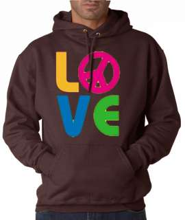 Love Peace Symbol 50/50 Pullover Hoodie  