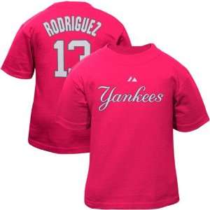   New York Yankees #13 Toddler Player T Shirt   Pink: Sports & Outdoors