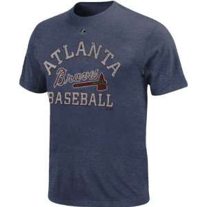   Atlanta Braves Navy Market Value Heathered T Shirt