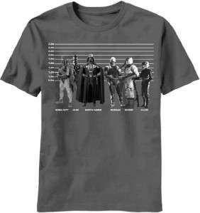 Star Wars Bounty Hunter Police Line up Vader Tee Shirt Sizes S 2XL 