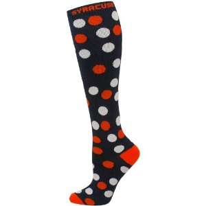  Syracuse Orange Ladies Navy Blue Polka Dot Knee Socks 