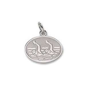 Synchronized Swimming Charm in White Gold
