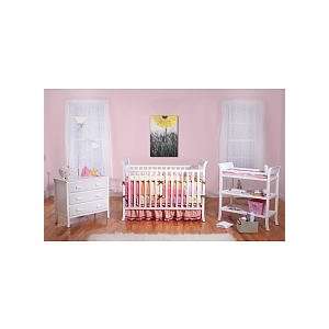  BSF Baby Sleigh 3 Piece Complete Nursery Set Box 1, White 