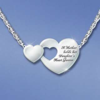 Mother Daughter Sterling Silver Diamond Necklace: Always My Daughter 