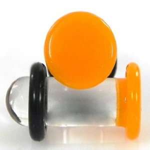  Pumpkin Colorfront Single Flared Hand Made Glass Plugs 