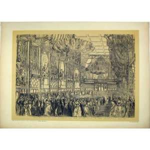   1851 Print Procession Queen State Ball Guildhall Dance