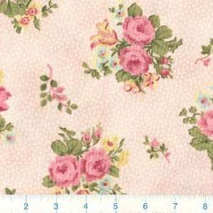 45 Wide Butterfly Kisses Floral Bouquets & Dots Peach Fabric By The 