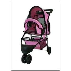  Folding Pink Pet Stroller 