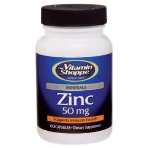  Vitamin Shoppe   Zinc, 50 mg, 100 capsules Health 