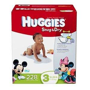  Huggies Diapers Size:3; Quantity: 228 LeakLock protection 