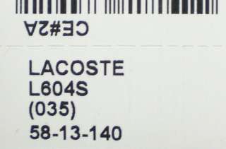 NEW LACOSTE L604S 604S 604 BLACK 035 SUNGLASSES AUTH  