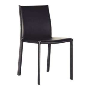  2 Burridge Black Leather Dining Chairs: Furniture & Decor