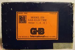 GHB Brill O Scale Gas Electric Model #250 Version I Diesel Locomotive 