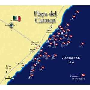  Playa del Carmen Dive Map