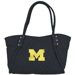  Michigan Wolverines Azure Blue Large Quilted Purse Sports 