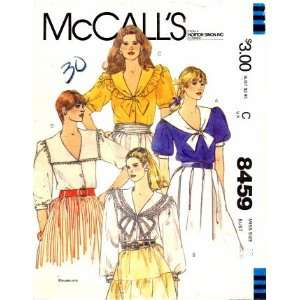  McCalls 8459 Sewing Pattern Misses Buttoned Blouses Size 
