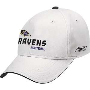  Reebok Baltimore Ravens White Adjustable Hat Sports 