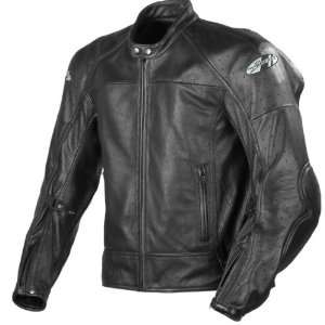  Mens Super 2.0 Black Perforated Leather Jacket   Size 