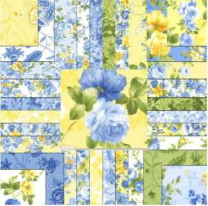 SUMMER BREEZE 5 CHARMS / Quilt Squares MODA CHARM PACK  