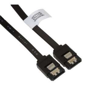  16 Black SATA II Cable Straight to Straight 3.0 Gbps 