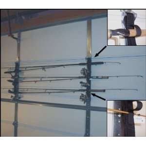 Loop Hold Flexible Fishing Rod Rack (Black) (1H x 21W x 40D 