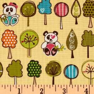  44 Wide Sunny Happy Skies Panda Yellow Fabric By The 