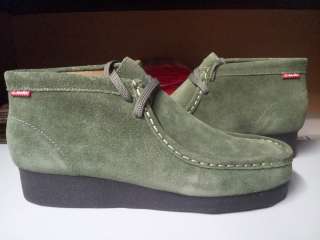   Mens Clarks Padmore Wallabee Green Suede Black Rubber Hard Bottom 2012