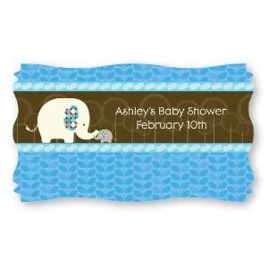  Blue Baby Elephant   Set of 8 Personalized Baby Shower Name 
