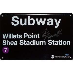  Joe Namath Autographed Williets Point Subway Sign: Sports 