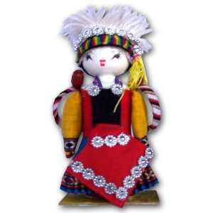 Peacock CHINADOLL17 6 Inch Wood Doll with various minority costumes