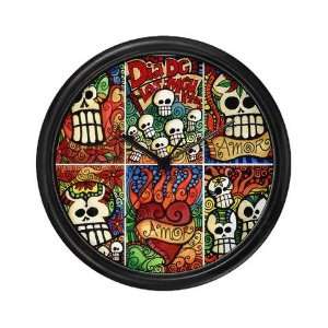  Day of the Dead Sugar Skulls Cool Wall Clock by CafePress 