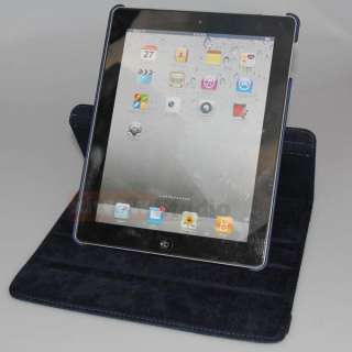 For iPad 2 360 Rotating Magnetic Leather Case Smart Cover With Swivel 