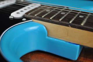 CRESCENT Strato Style Electric Guitar Blue Finish w/ Black Pickguard 