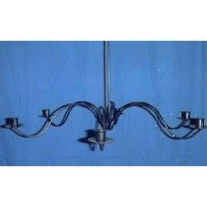  Wrought Iron 6 Arm Candle Chandelier
