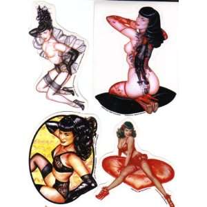  Bettie Page Stickers By Olivia Set of 4: Office Products