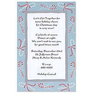  Candy Canes Invitation Holiday Invitations: Health 