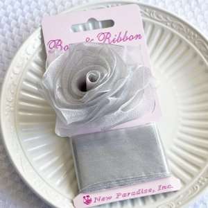  Clip On Rose Bow and Ribbon   Silver Arts, Crafts 
