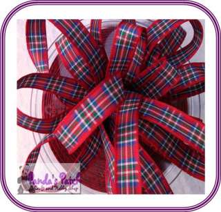 Berisfords 10mm Tartan Ribbon Choice of 16 Colours  