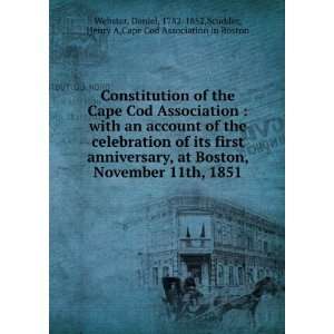  Constitution of the Cape Cod Association  with an account 
