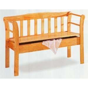  Bench/love Seat Storage All in Natural Wood: Home 