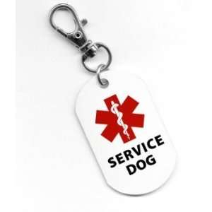 Creative Clam Service Dog Medical Alert Red Symbol 1 X 2 Inch Aluminum 