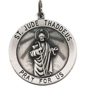  St. Jude Medal 25mm with Chain   Sterling Silver: Jewelry