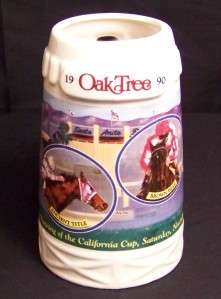 1990 Oak Tree Santa Anita Horse Racing Stein Mug  