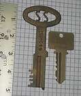Antique Vintage Old Southern Steel Prison Jail Cell Keys Brass