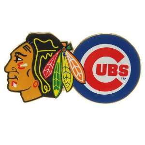  Chicago Cubs and Chicago Blackhawks Lapel Pin: Sports 