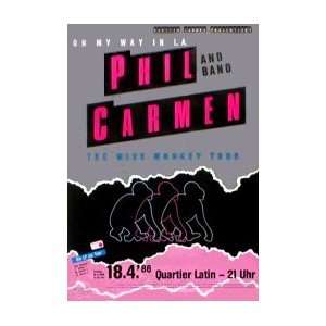  PHIL CARMEN Wise Monkeys Tour 1986 Music Poster