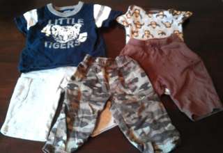   Boy Clothes Lot Onesie Shirt 3 Pants Camos Carters 6 9 months  