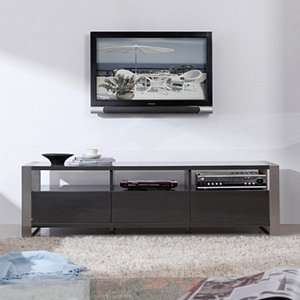   Stylist Series 63 TV Stand in High Gloss Gray Lacquer: Home & Kitchen
